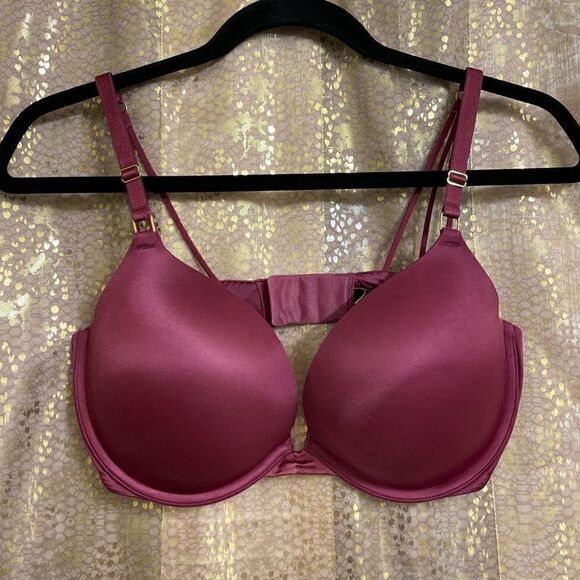 Victorias Secret Maroon Strappy Very Sexy Padded Push Up Bra 34DD EUC - Picture 1 of 6